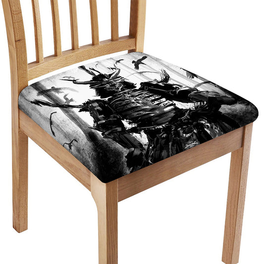 Demon Samurai Print Chair Cushion Cover