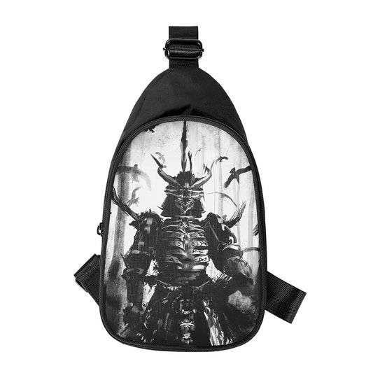 Demon Samurai Print Chest Bag