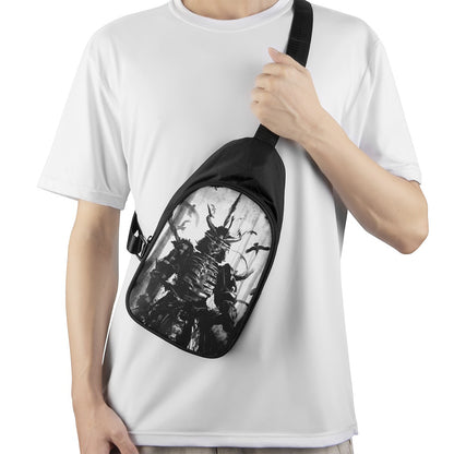 Demon Samurai Print Chest Bag