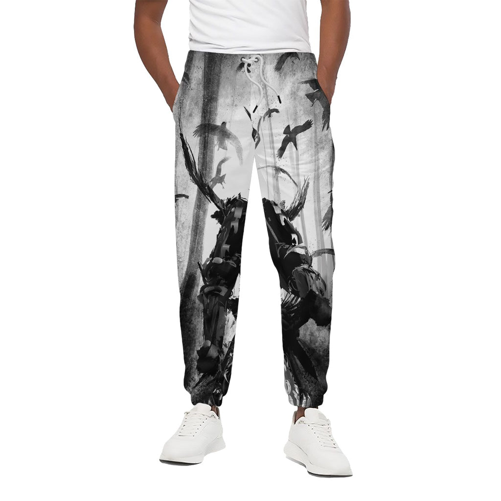 Demon Samurai Print Cotton Pants