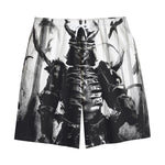 Demon Samurai Print Cotton Shorts