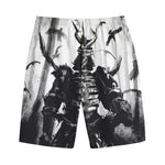 Demon Samurai Print Cotton Shorts