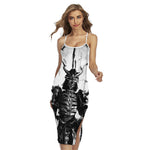 Demon Samurai Print Cross Back Cami Dress