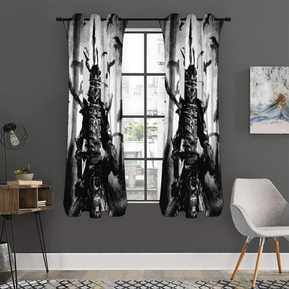 Demon Samurai Print Curtain