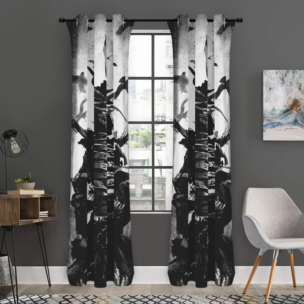 Demon Samurai Print Curtain