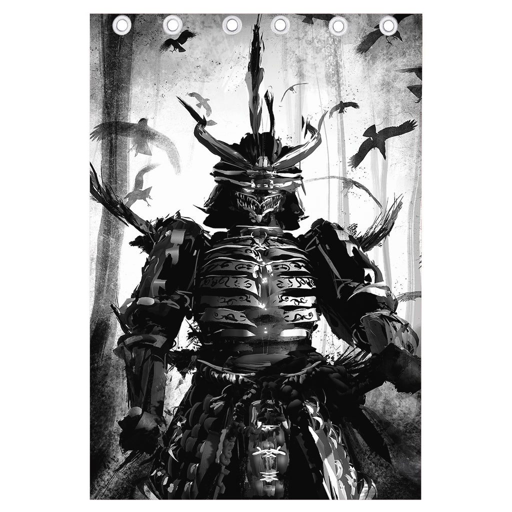 Demon Samurai Print Curtain