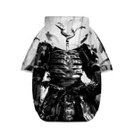 Demon Samurai Print Dog Zip Up Hoodie