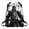 Demon Samurai Print Drawstring Backpack