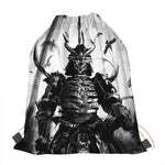 Demon Samurai Print Drawstring Bag