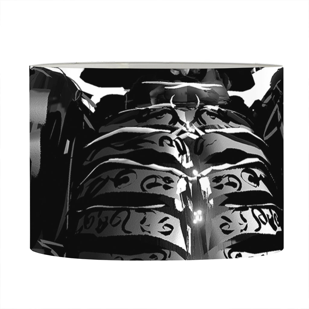 Demon Samurai Print Drum Lamp Shade