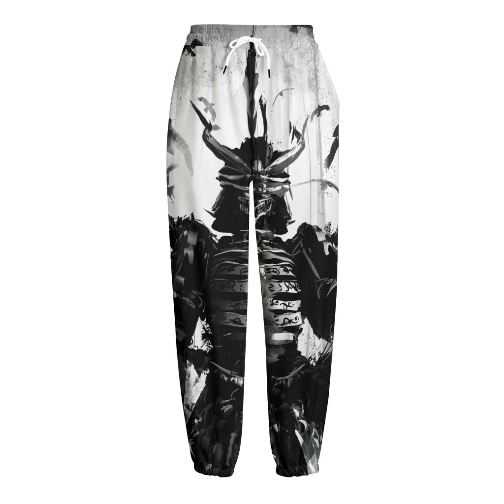 Demon Samurai Print Fleece Lined Knit Pants