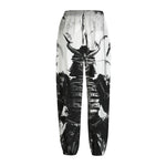 Demon Samurai Print Fleece Lined Knit Pants