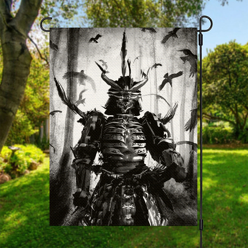 Demon Samurai Print Garden Flag