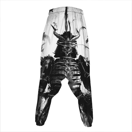 Demon Samurai Print Hammer Pants