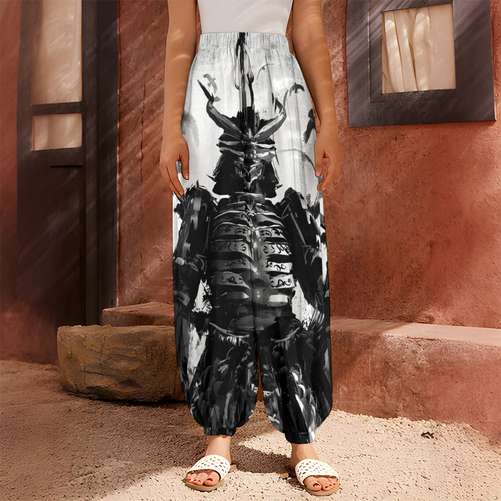 Demon Samurai Print Harem Pants