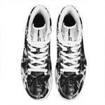 Demon Samurai Print High Top Leather Sneakers