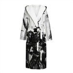 Demon Samurai Print Hooded Bathrobe