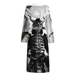Demon Samurai Print Hooded Bathrobe