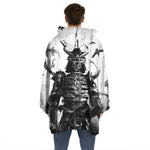 Demon Samurai Print Hoodie Blanket