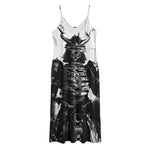 Demon Samurai Print Jersey Midi Cami Dress