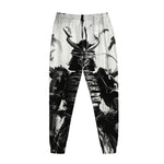 Demon Samurai Print Jogger Pants