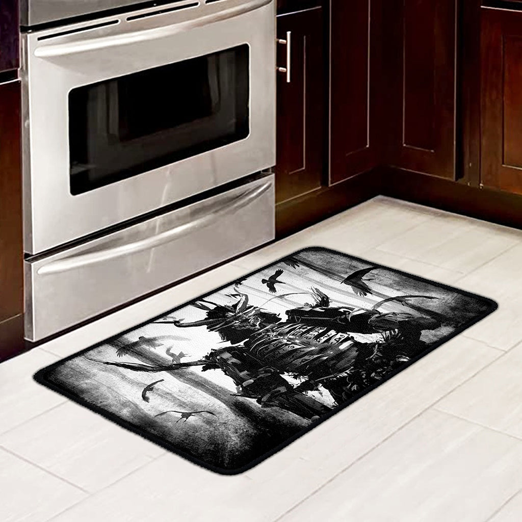 Demon Samurai Print Kitchen Mat