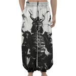 Demon Samurai Print Lantern Pants