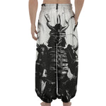 Demon Samurai Print Lantern Pants