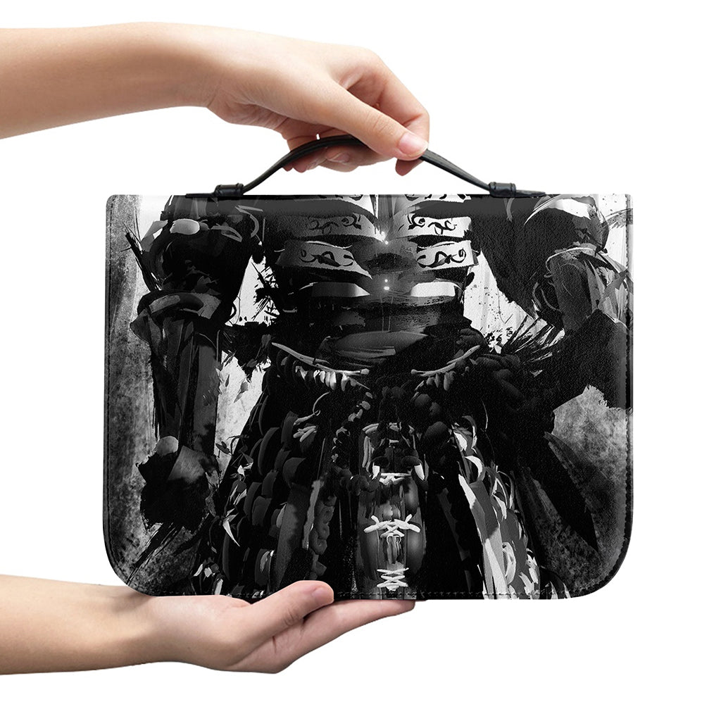 Demon Samurai Print Leather Bible Cover