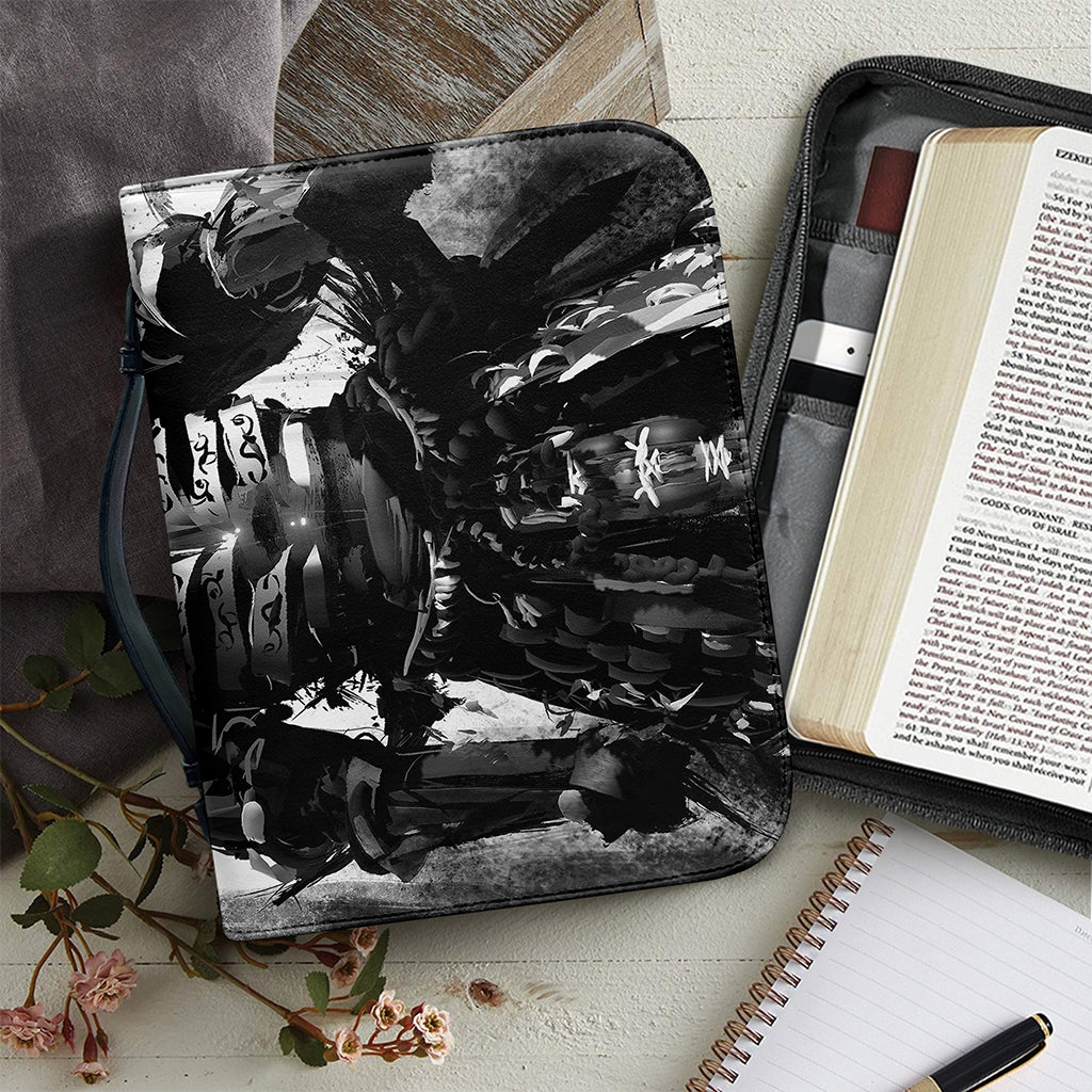 Demon Samurai Print Leather Bible Cover