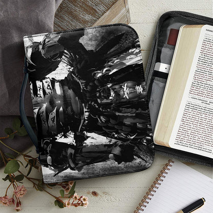 Demon Samurai Print Leather Bible Cover