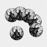 Demon Samurai Print Leather Coaster Set
