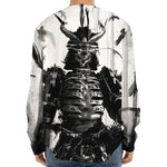 Demon Samurai Print Long Sleeve Baseball Jersey