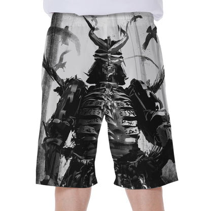 Demon Samurai Print Men's Beach Shorts