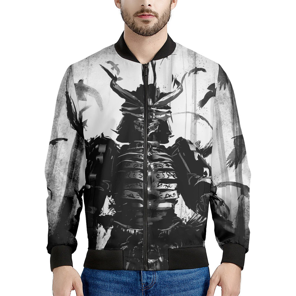 Demon Samurai Print Men's Bomber Jacket