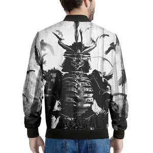 Demon Samurai Print Men's Bomber Jacket