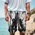 Demon Samurai Print Men's Cargo Shorts