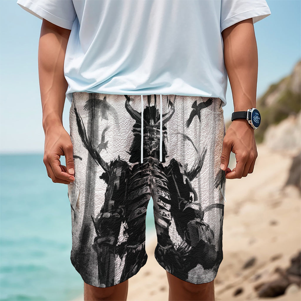 Demon Samurai Print Men's Cargo Shorts