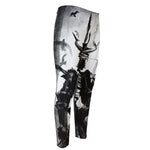 Demon Samurai Print Men's Compression Pants
