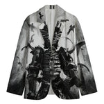 Demon Samurai Print Men's Cotton Blazer
