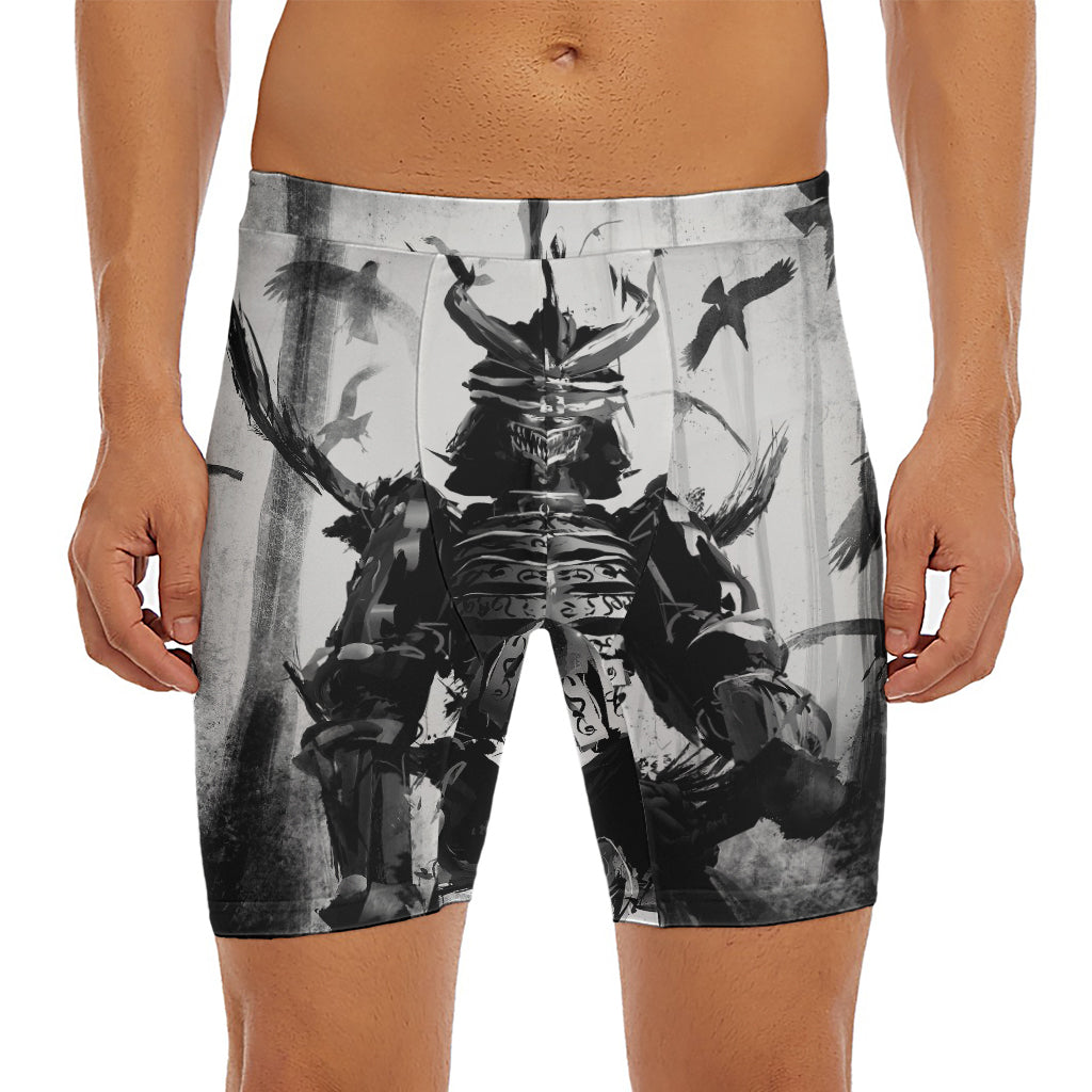 Demon Samurai Print Men's Long Boxer Briefs