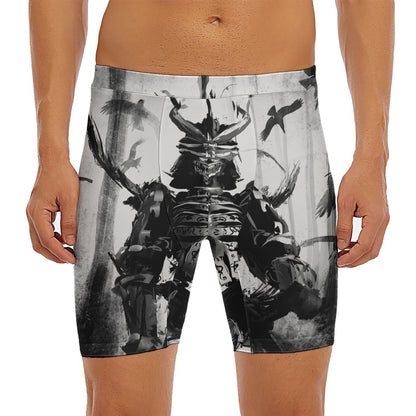 Demon Samurai Print Men's Long Boxer Briefs