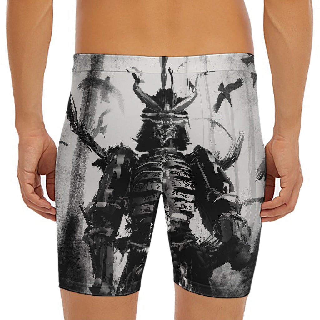 Demon Samurai Print Men's Long Boxer Briefs