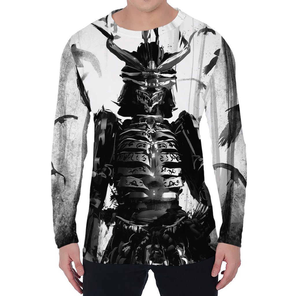 Demon Samurai Print Men's Long Sleeve T-Shirt