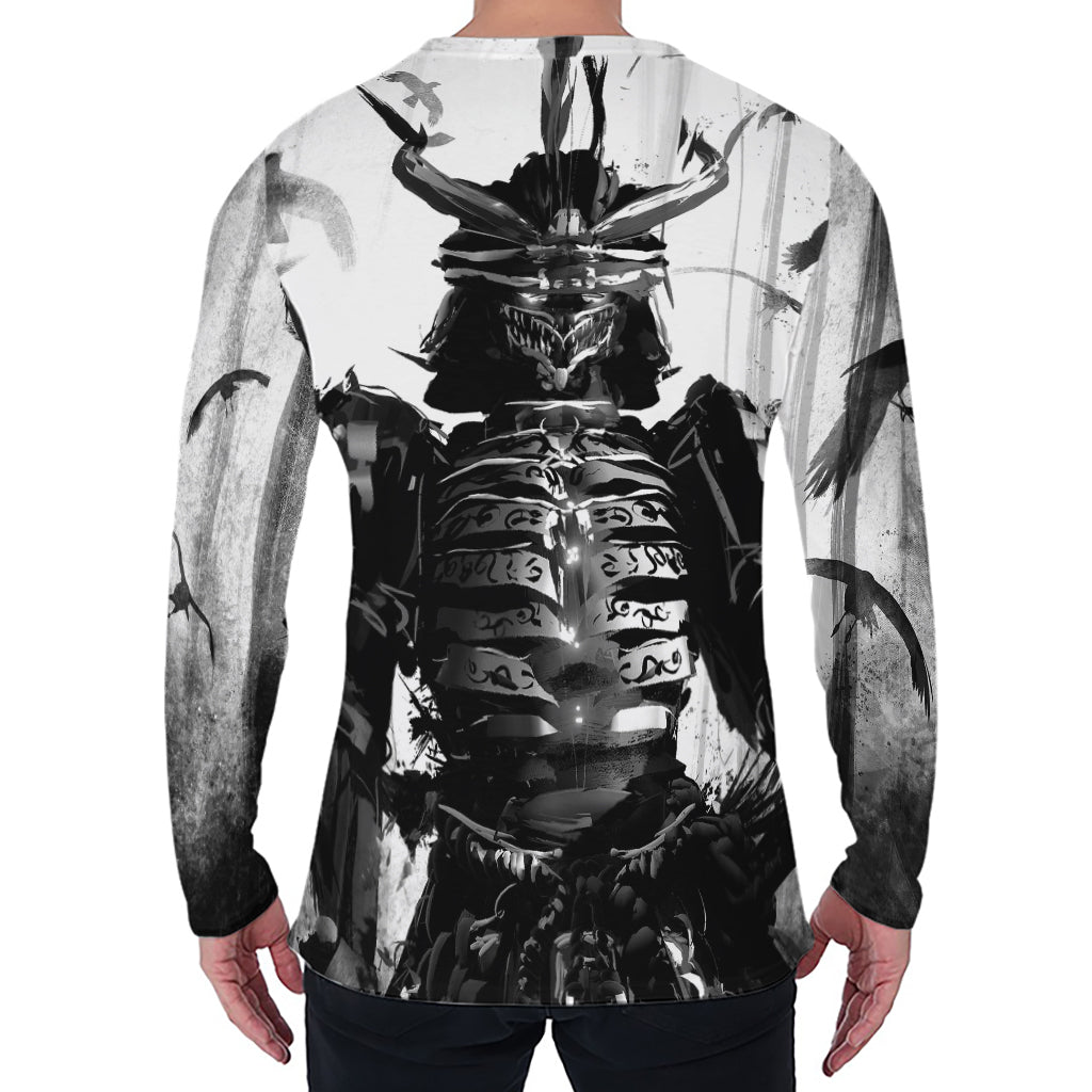 Demon Samurai Print Men's Long Sleeve T-Shirt