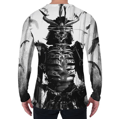 Demon Samurai Print Men's Long Sleeve T-Shirt