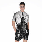 Demon Samurai Print Men's Rompers