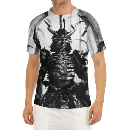 Demon Samurai Print Men's Short Sleeve Rash Guard