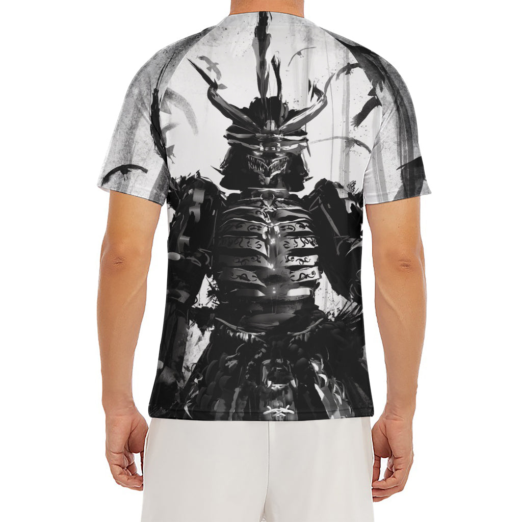 Demon Samurai Print Men's Short Sleeve Rash Guard