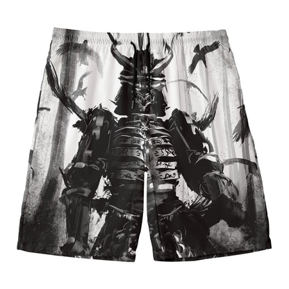 Demon Samurai Print Men's Swim Trunks